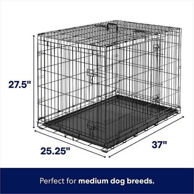 Frisco Heavy Duty All-in-1 Multi-Stage 3 Door Collapsible Wire Dog Crate - Healthber