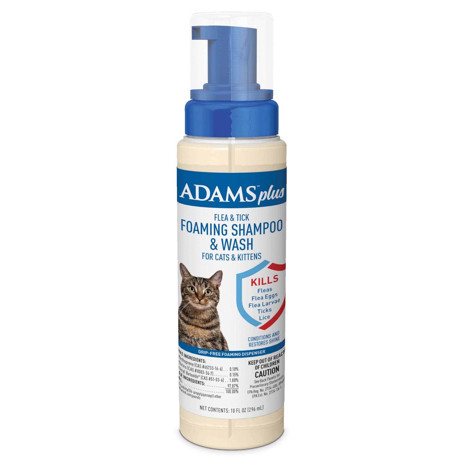 Adams Plus Flea & Tick Foaming Shampoo & Wash for Cats & Kittens - Healthber