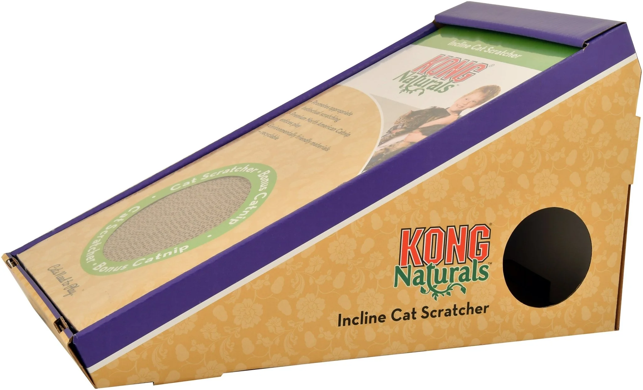 KONG Naturals Incline Scratcher with Toy - Healthber