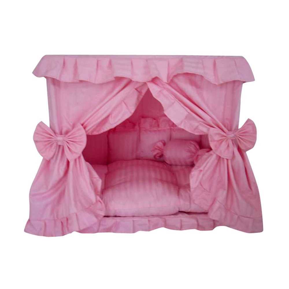 Princess Pink Pet Dog Handmade Bed House+1 candy Pillow - Healthber