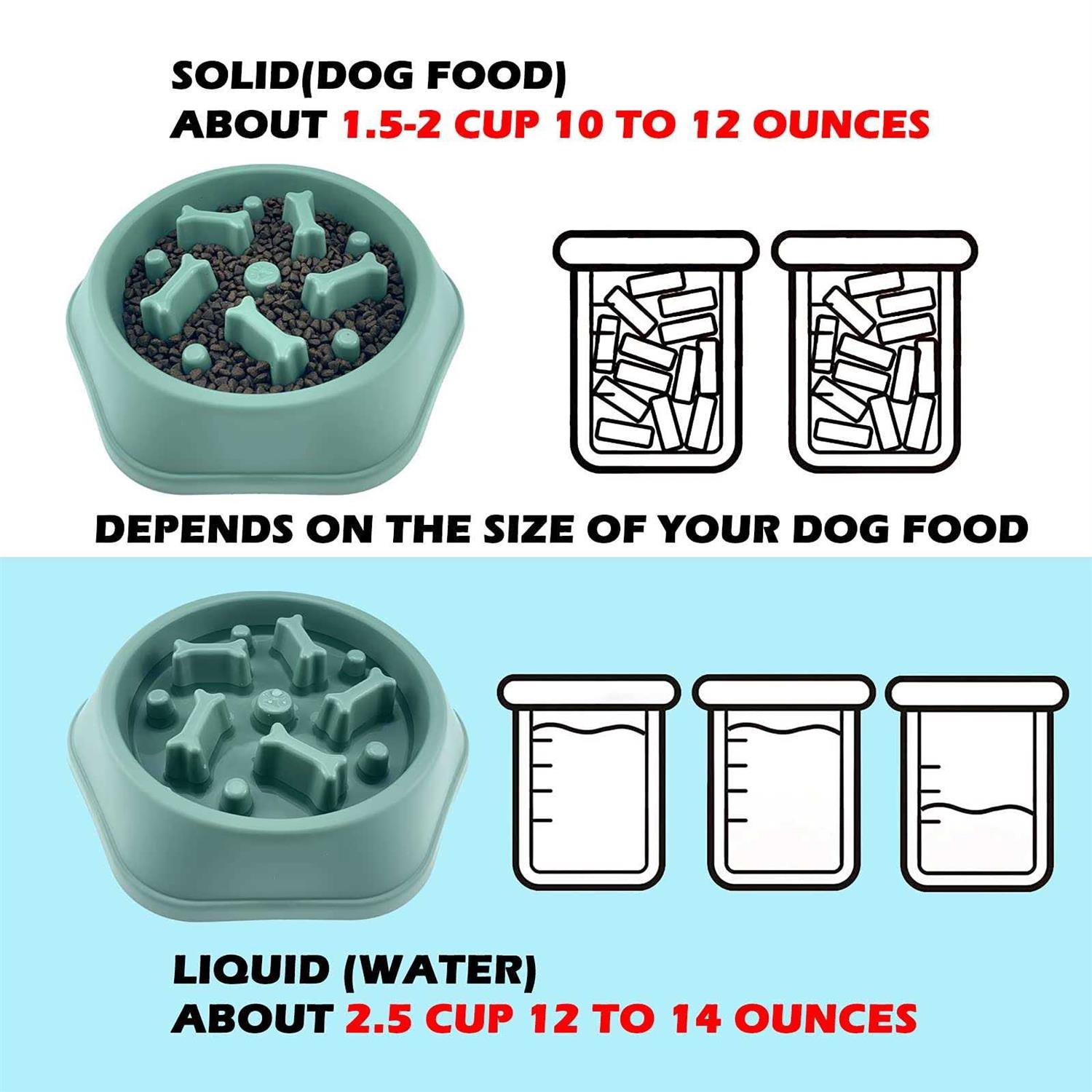 CAISHOW Slow Feeder Dog Bowl Anti Gulping Healthy Eating Interactive Bloat Stop Fun Alternative Non Slip Dog Slow Food Feeding Pet Bowl Slow Eating - Healthber