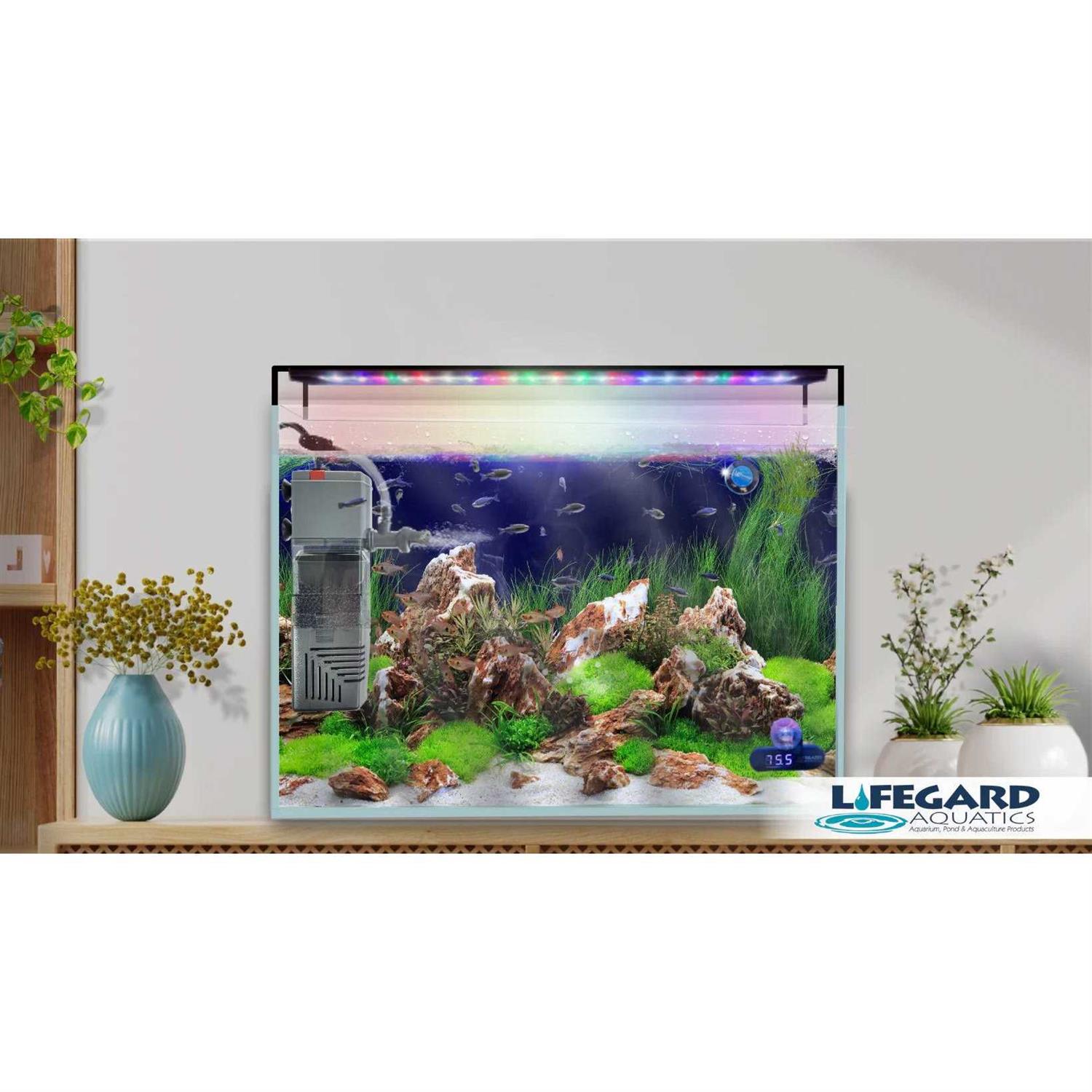 Lifegard Aquatics Submersible Nano Filter with Carbon and Sponge 93 GPH Pump - Healthber