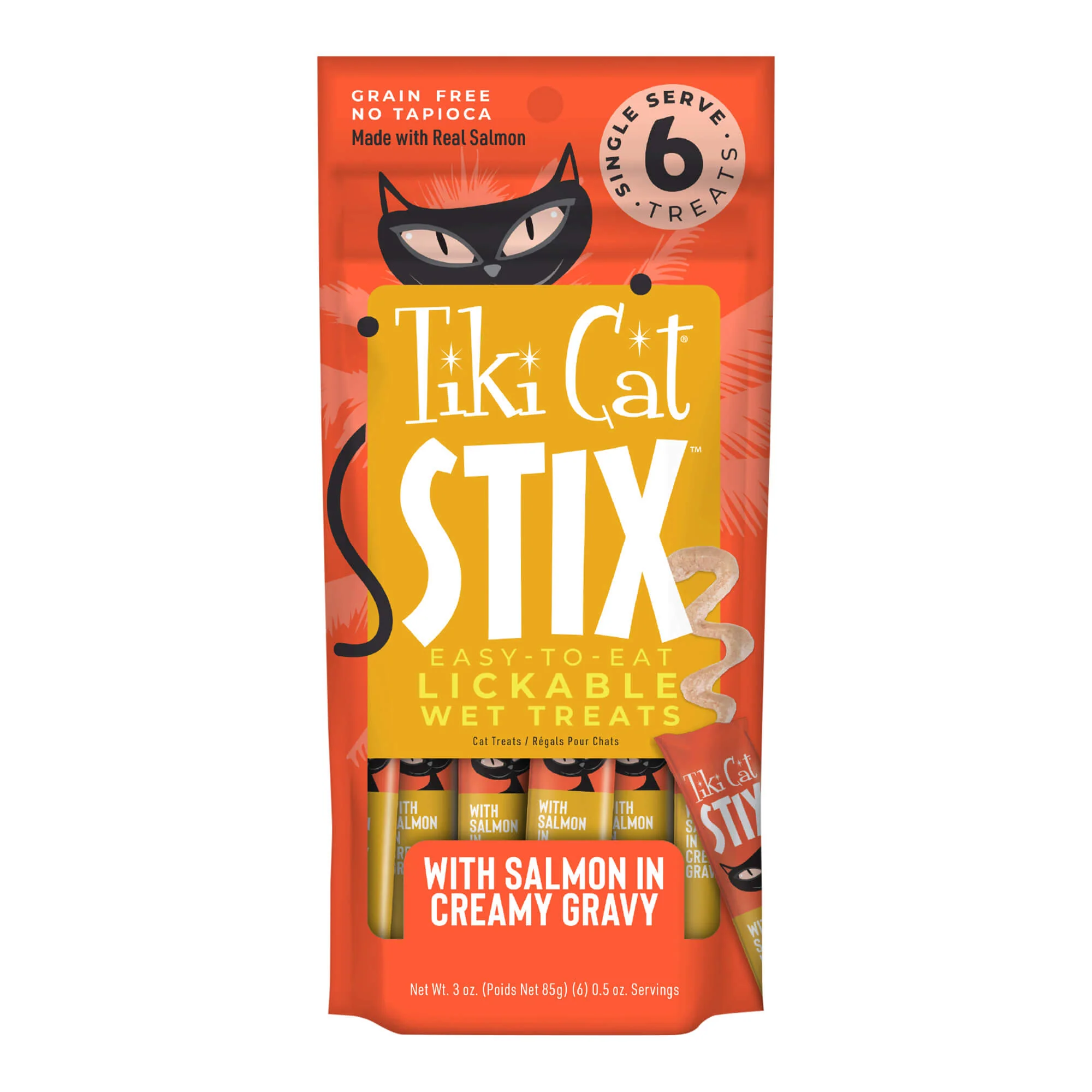 Tiki Cat Stix Wet Cat Treats, Salmon, Case of 12 (6 ct) - Healthber