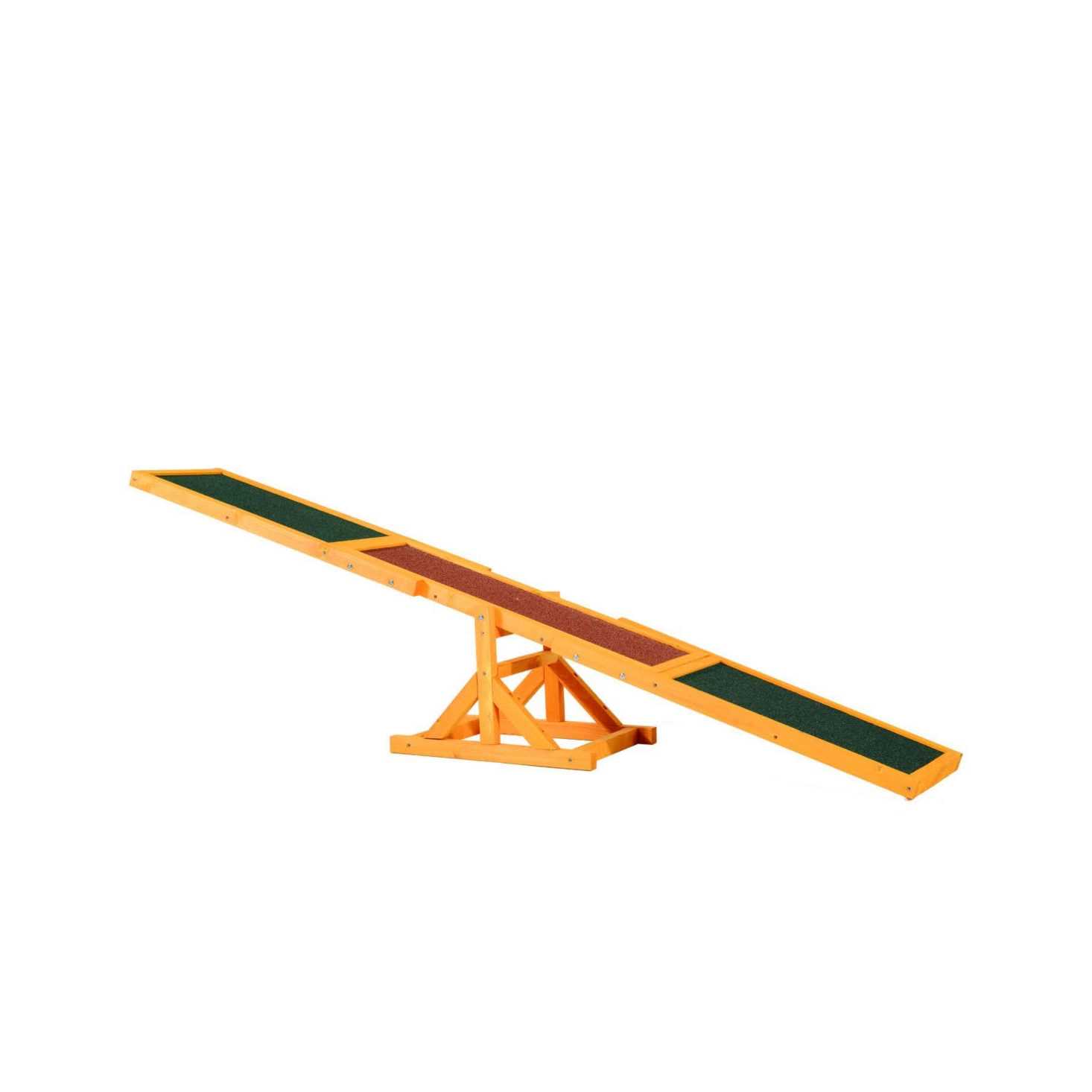 PawHut Wooden Dog Agility Seesaw for Training and Exercise - Healthber