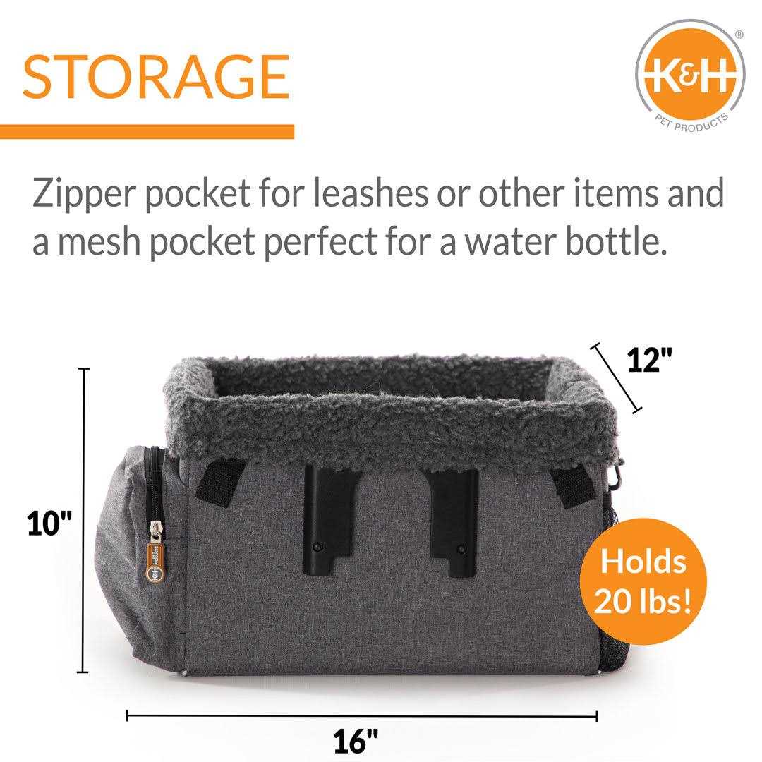 K&H Pet Products Travel Bike Basket for Pets Gray - Healthber