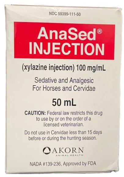 Rx AnaSed (xylazine) Injection, 100mg/ml x 50ml for Horses - Healthber