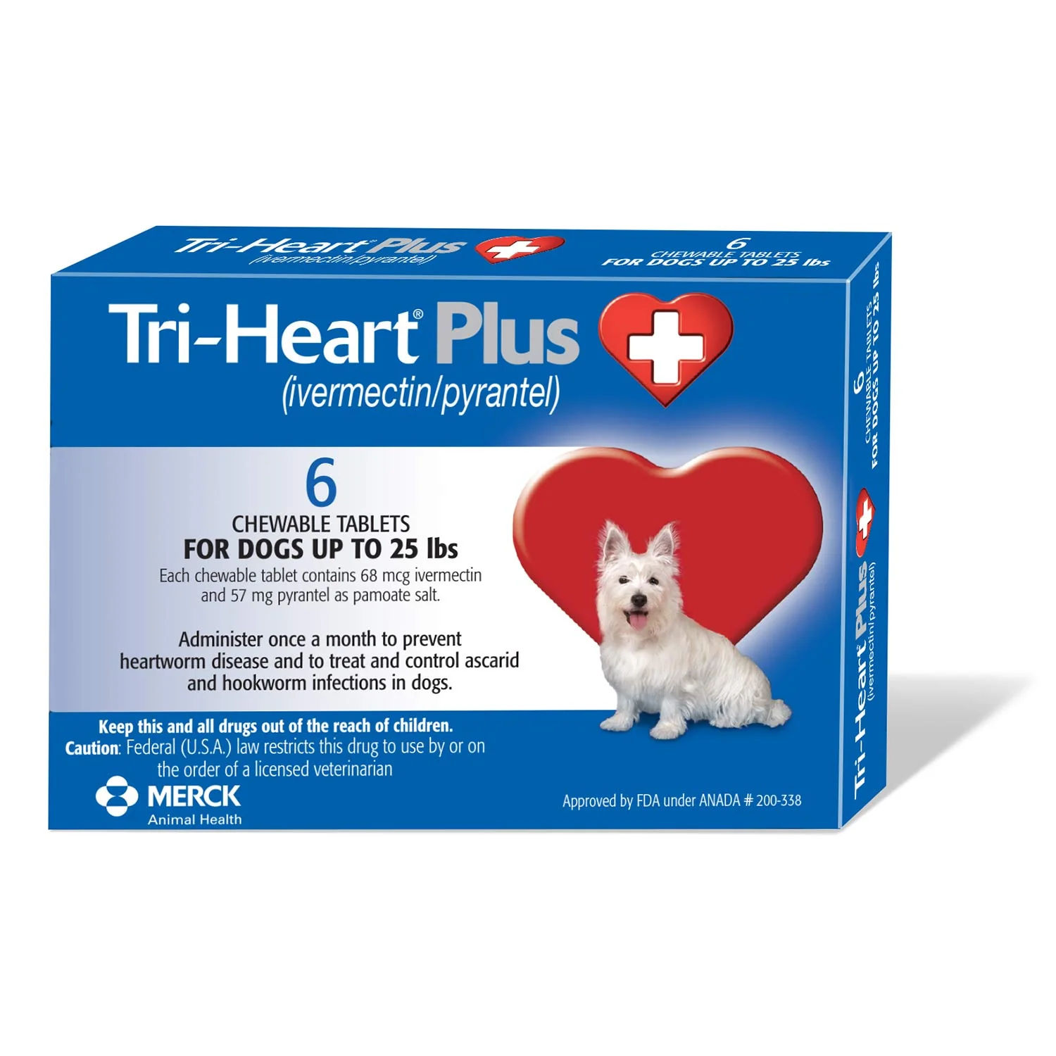 Rx Tri-Heart Plus Chewable Tablets for Dogs, 6 count - Healthber