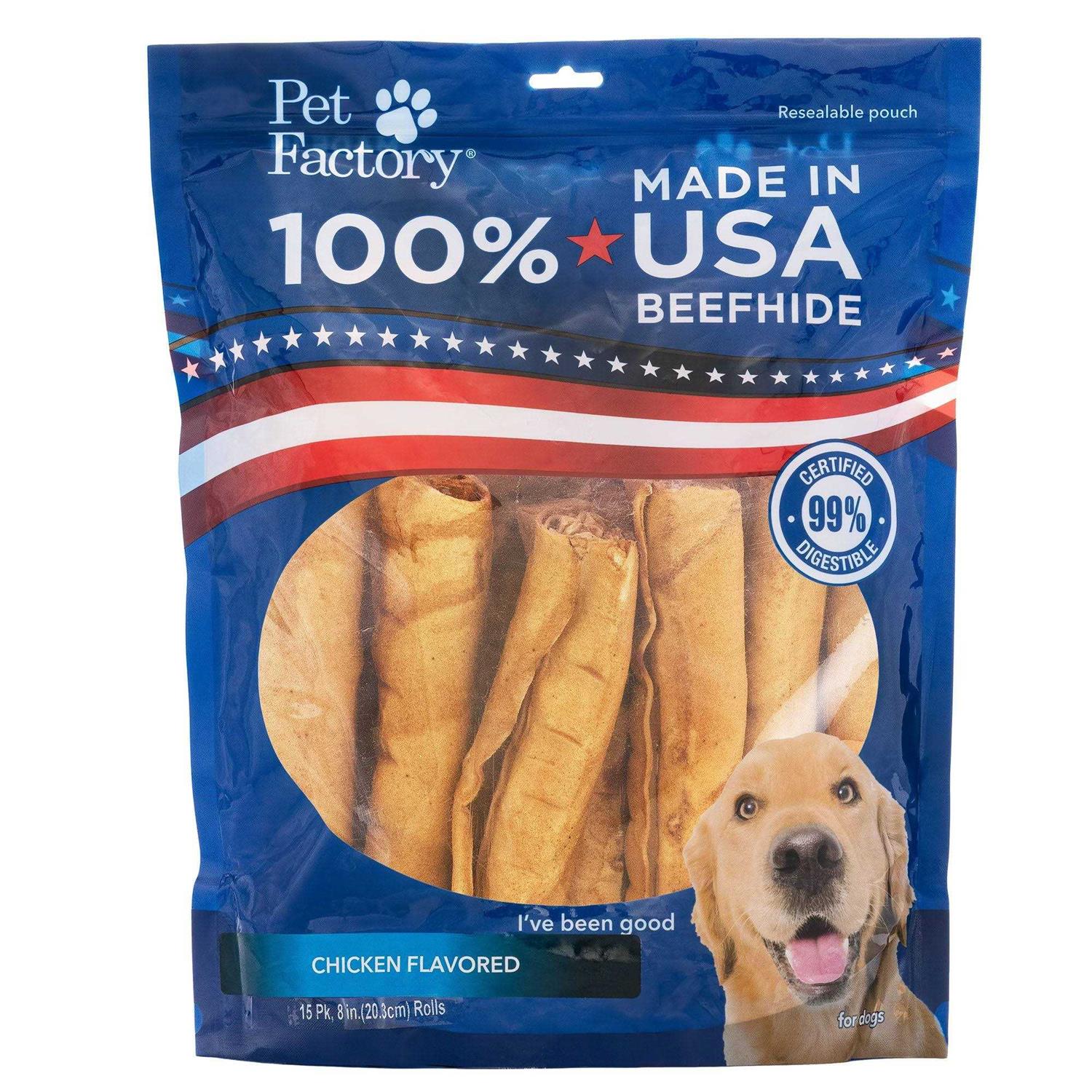 Pet Factory Made in USA Beefhide Rolls - Healthber