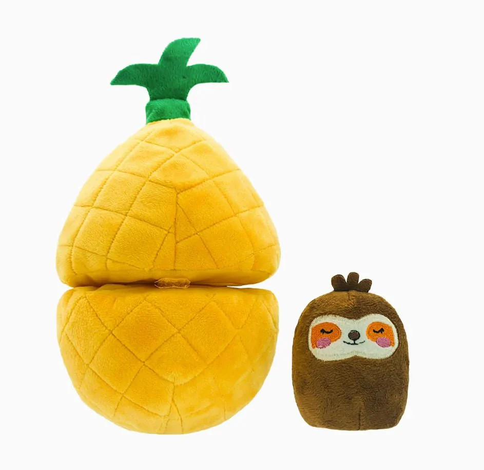 Hugsmart Pineapple Fruity Critterz Squeaker Dog Toy - Healthber