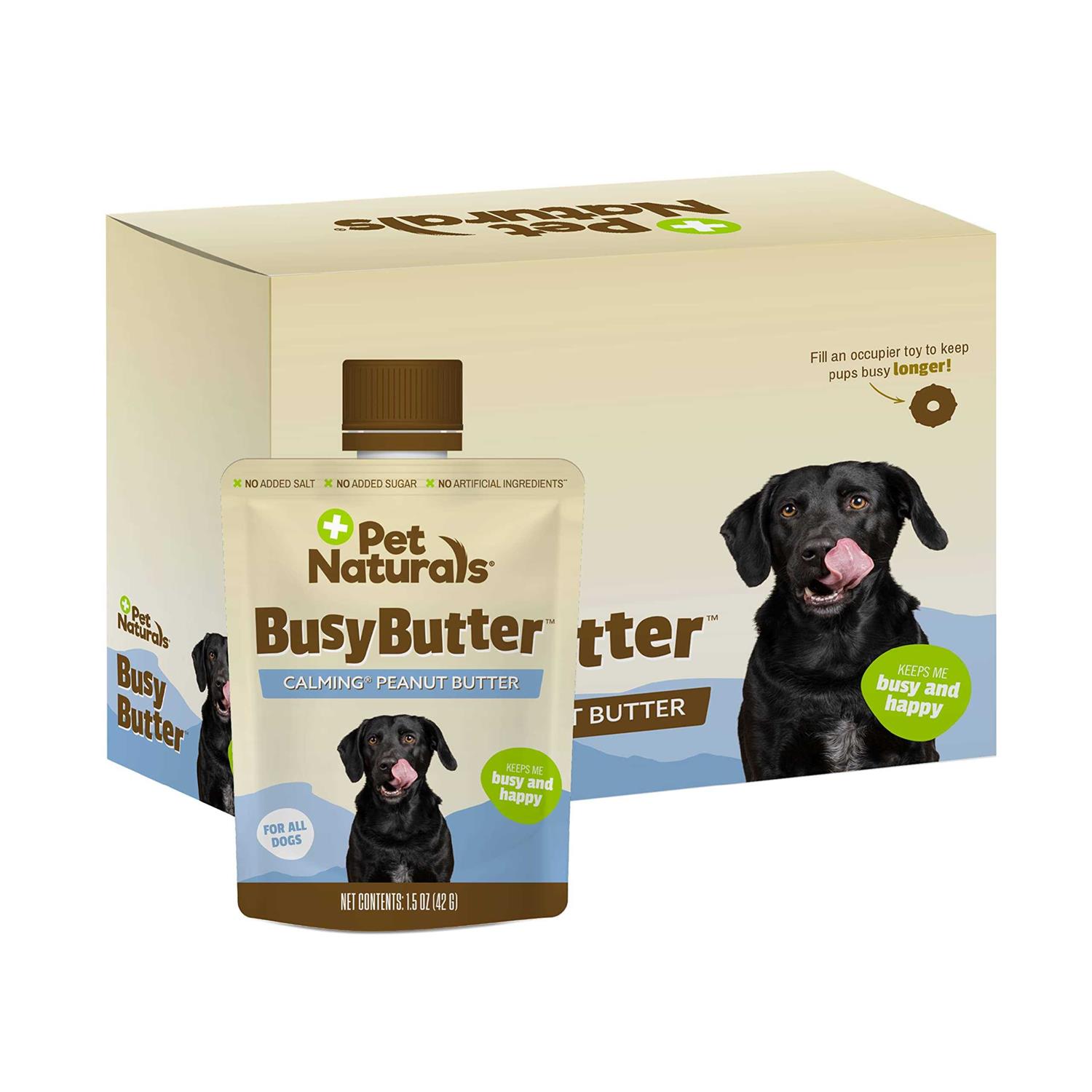 Pet Naturals Busybutter Calming Peanut Butter Stress & Anxiety Support Dog Supplement, 1.5-oz, 6 count - Healthber