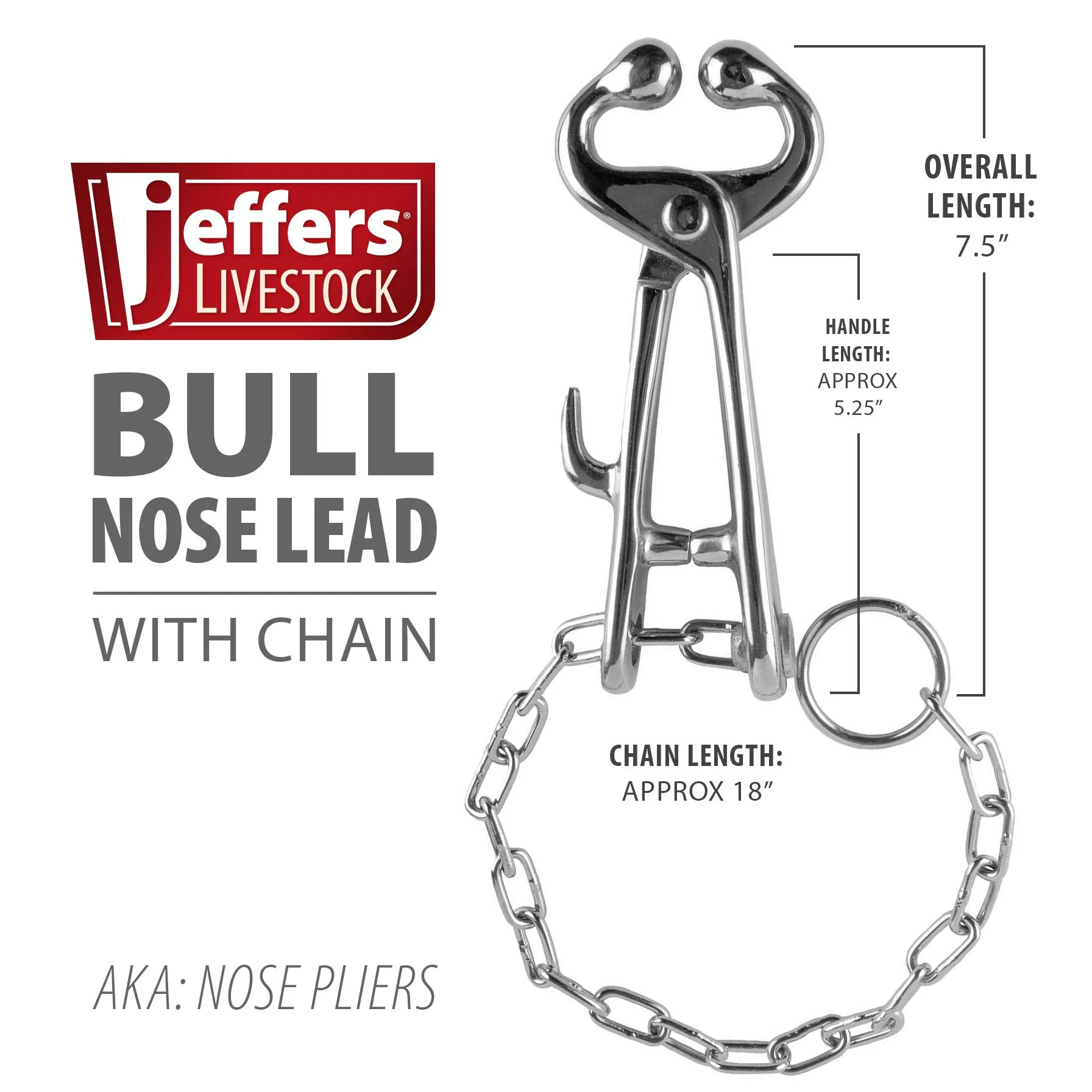Bull Nose Lead (Cow Nose Pliers) with Chain - Healthber