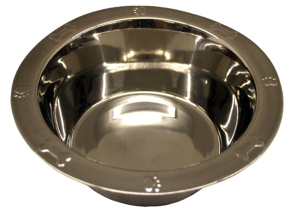 Embossed Regular Stainless Steel Bowl, 1 qt - Healthber