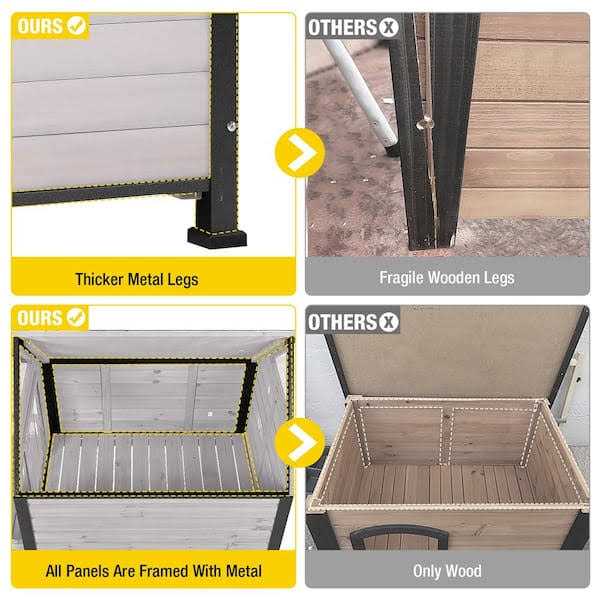 Aivituvin Outdoor Dog House with Porch Strong Iron Frame - Healthber