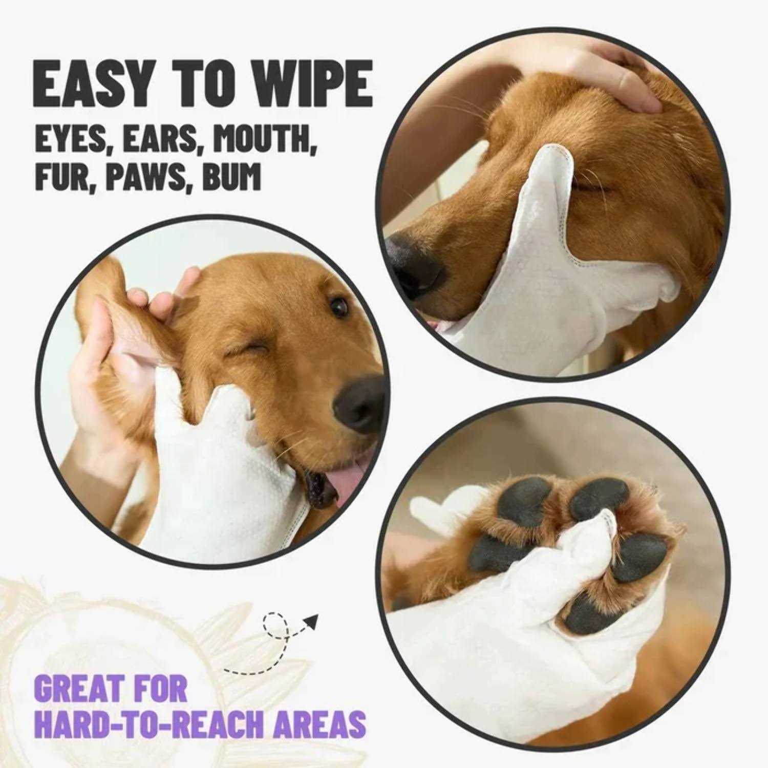 HICC Pet Deodorizing Pet Glove Wipes 20 pc - Healthber
