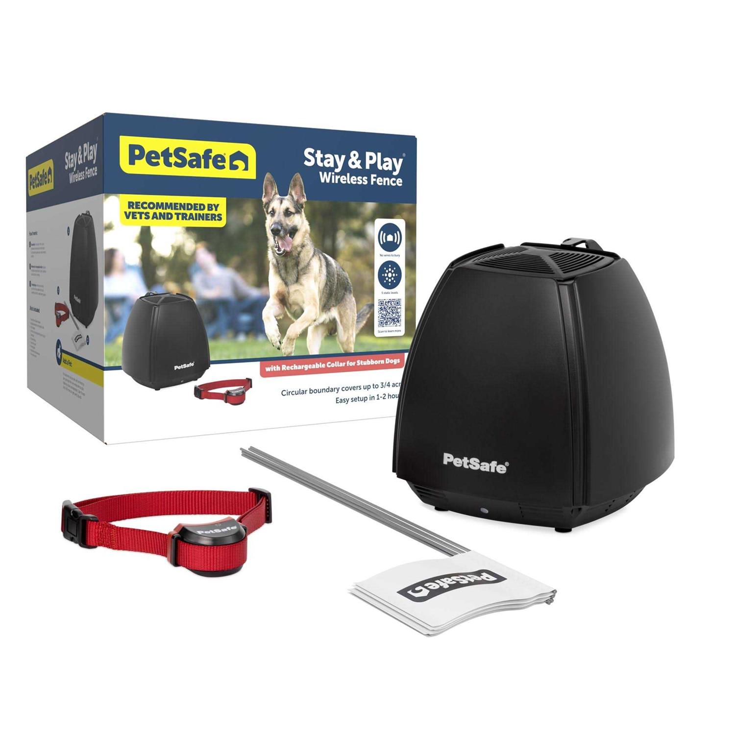Petsafe Stay + Play Rechargeable Wireless Fence Stubborn Dog Fence Pif00-13663 - Healthber