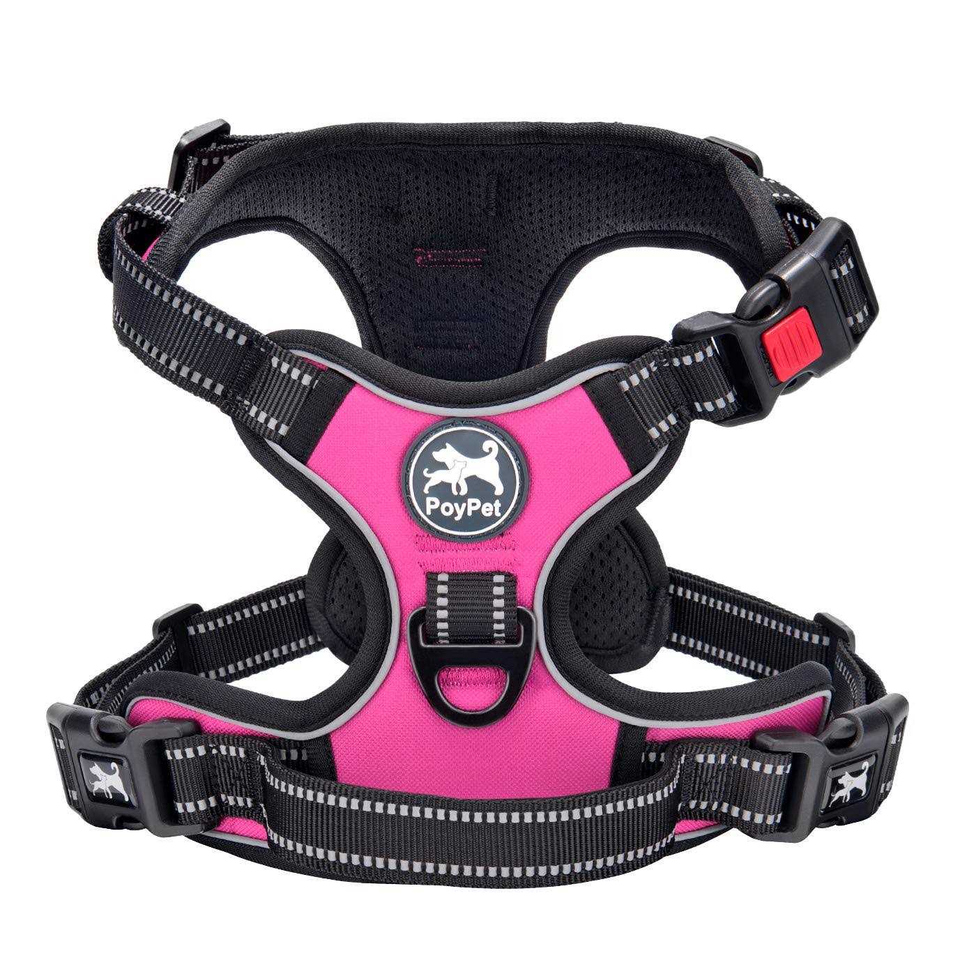 Poypet No Pull Dog Harness, Reflective Vest Harness with Front Adjustable - Healthber