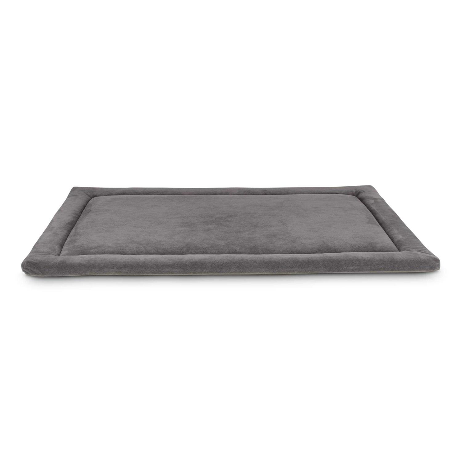 EveryYay Essentials Happy Place Dark Grey Velvet Dog Crate Mat and Pet Bed - Healthber