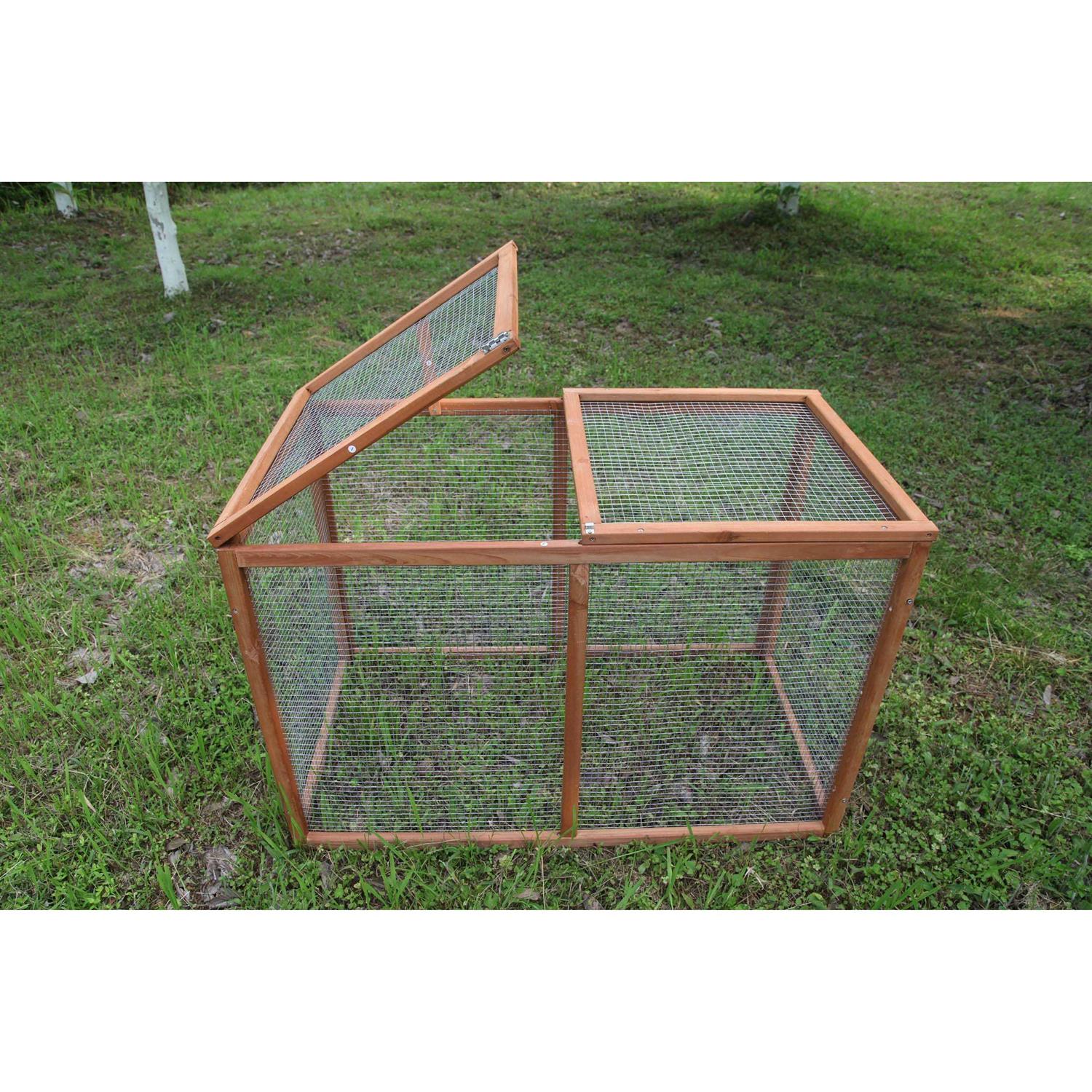 Feelway Wooden Chicken Coop Cage Rabbit Hutch Enclosure Poultry Pet Hutch Garden Backyard w/mesh Run Cage Indoor and Outdoor Use - Healthber