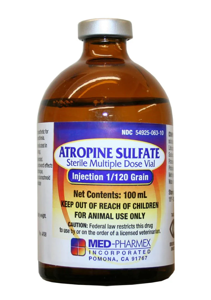 Rx Atropine Sulfate Inj, 1/120 grain 100 ml - Healthber
