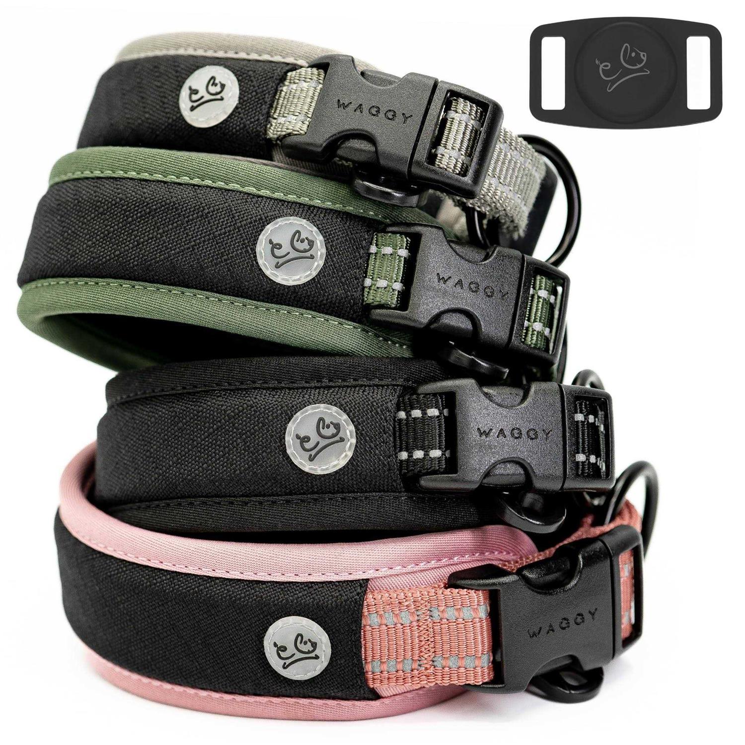 Premium Dog Collar Apple Airtag Holder – Adjustable Heavy Duty 3M Reflective No Chafing Ultra Soft Air Mesh Padded w/Quick Release Buckle Pet - Healthber