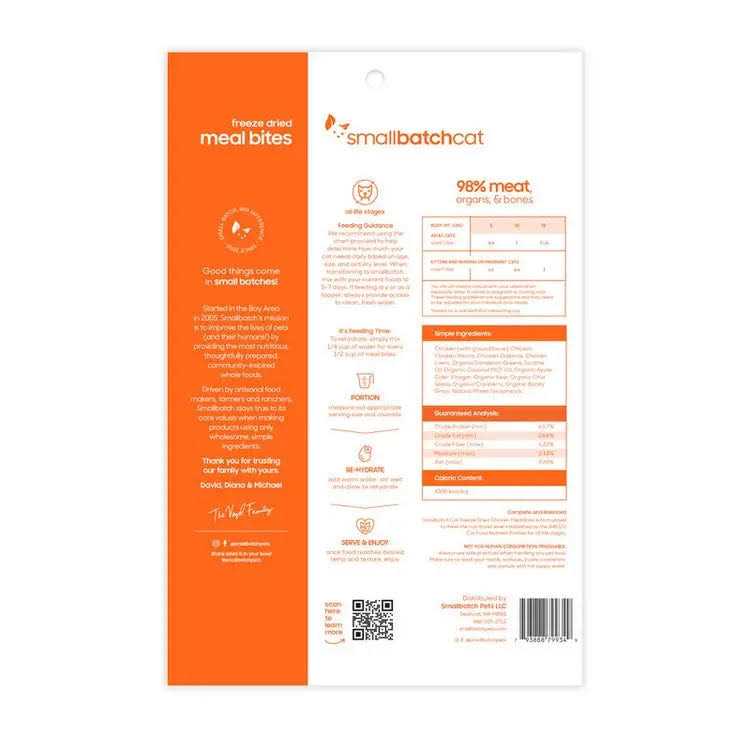 Smallbatch Freeze-Dried Chicken Cat Meal Bites-10 oz - Healthber