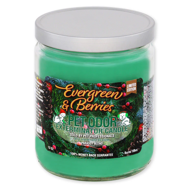 Pet Odor Exterminator Candle, Evergreen & Berries, 13 oz - Healthber