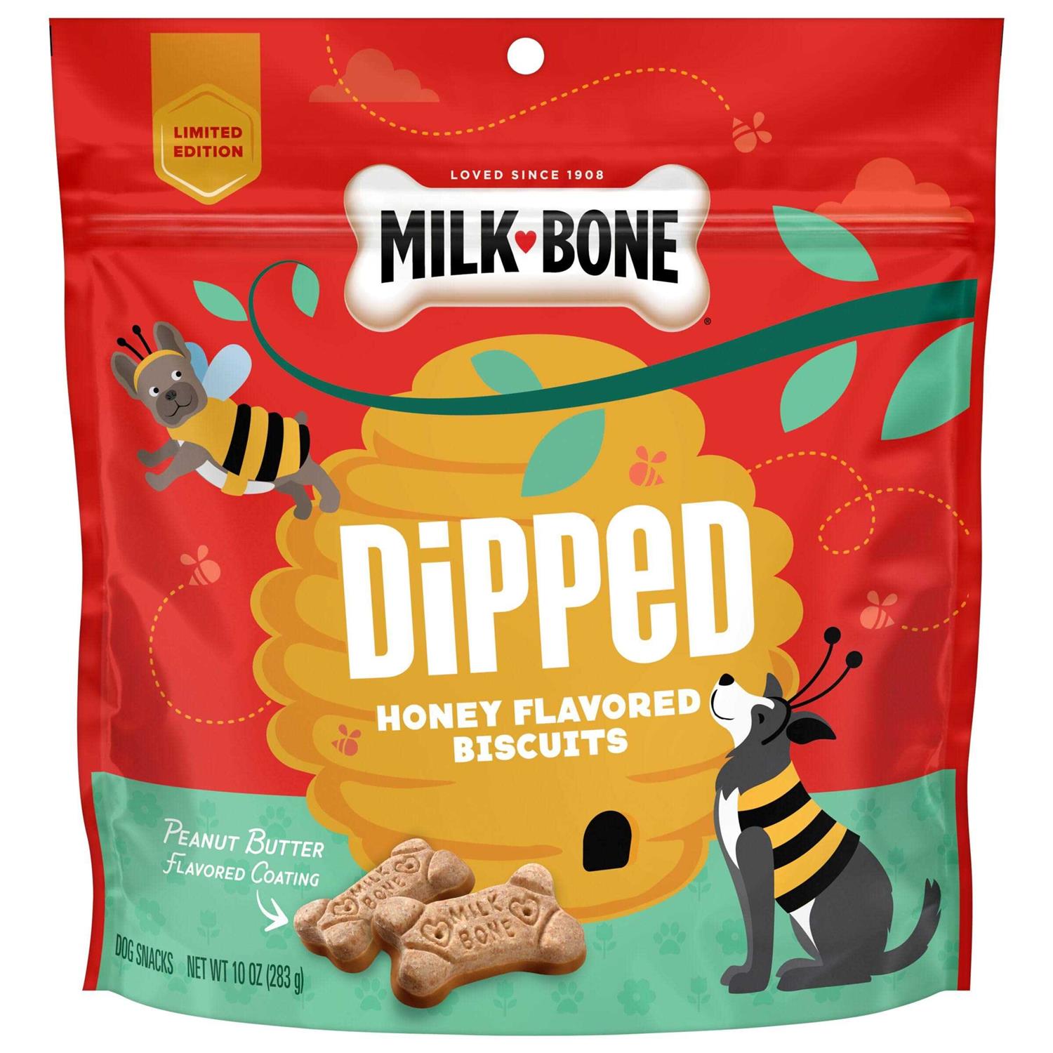 Milk-Bone Dipped Honey & Peanut Butter Flavored Biscuits Dog Treats - Healthber