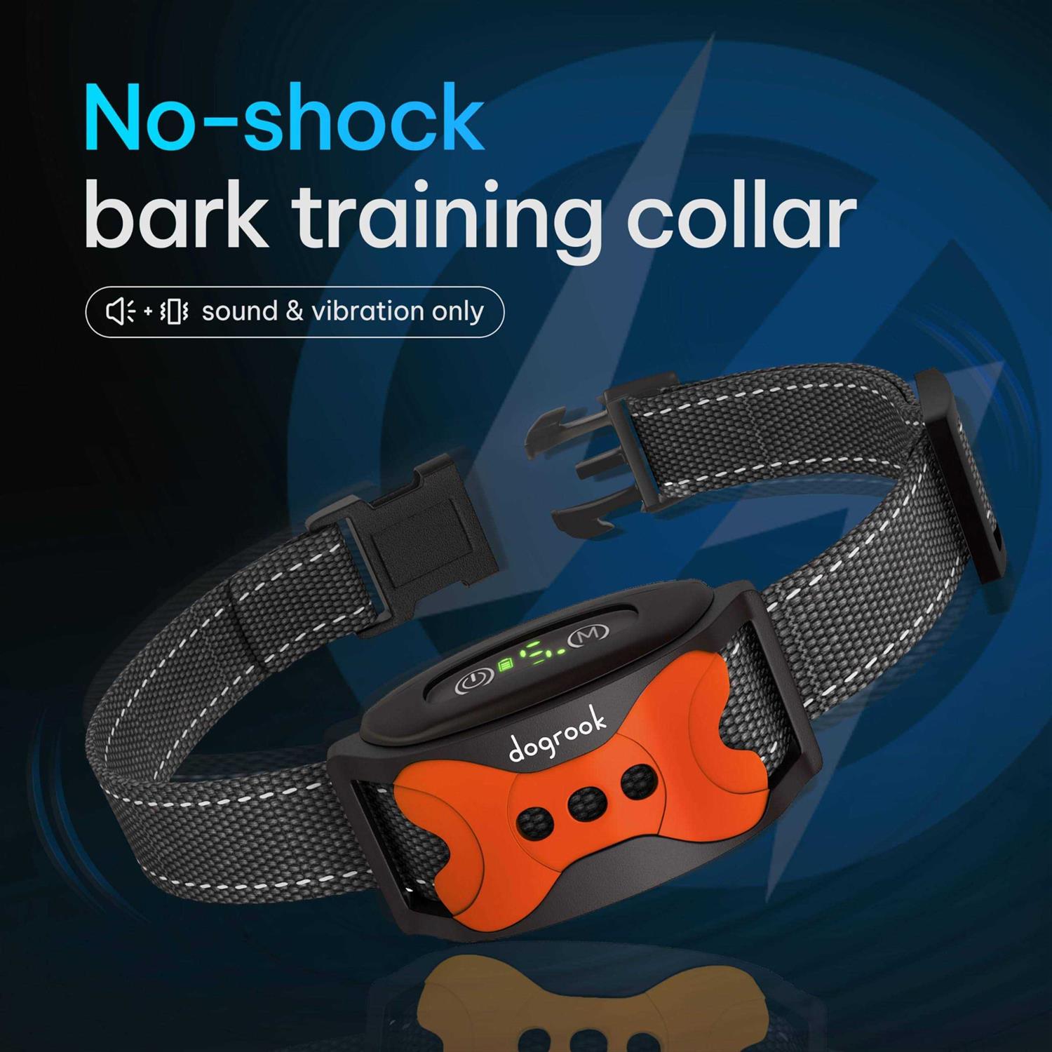 DogRook Rechargeable Dog Bark Collar Humane No Shock Barking Collar - Healthber