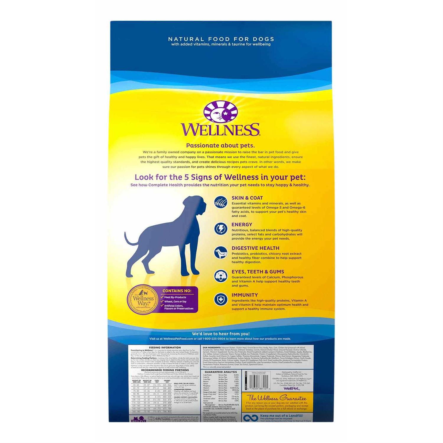 Wellness Complete Health Large Breed Adult Dry Dog Food - Healthber