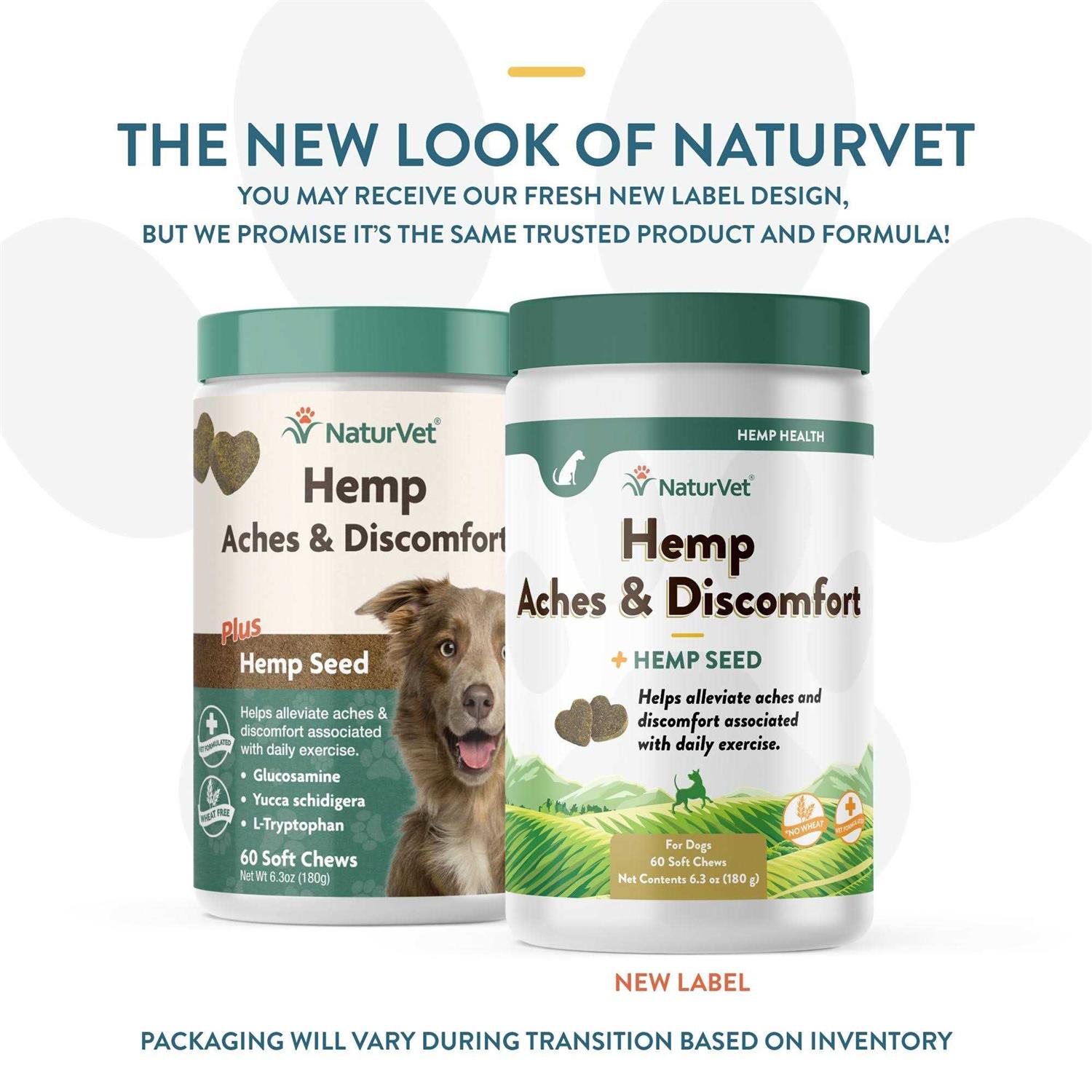 NaturVet Hemp Aches & Discomfort Soft Chews - Healthber