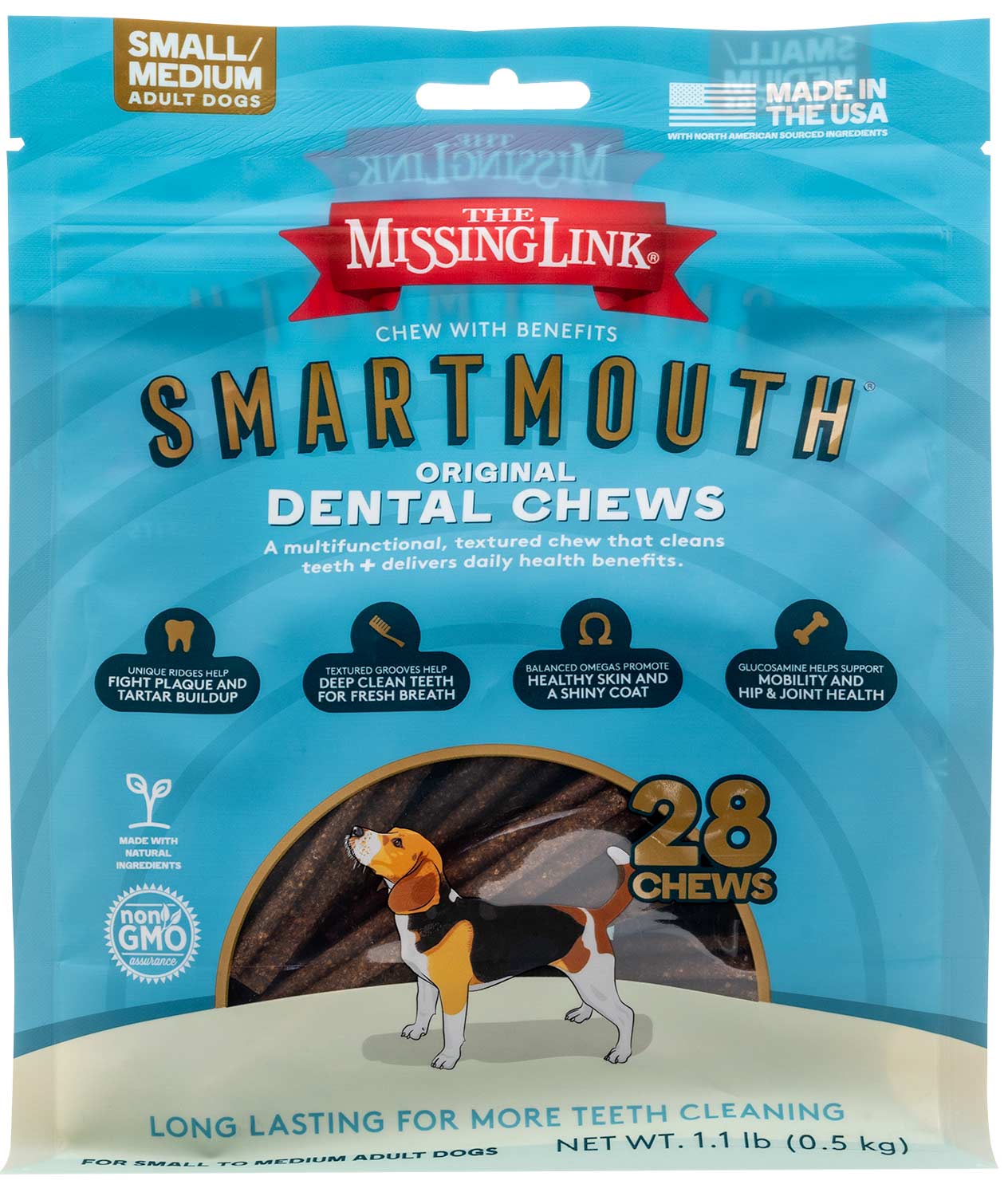 Smartmouth 7-in-1 Dental Chews for Dogs, S/M, 28 ct - Healthber
