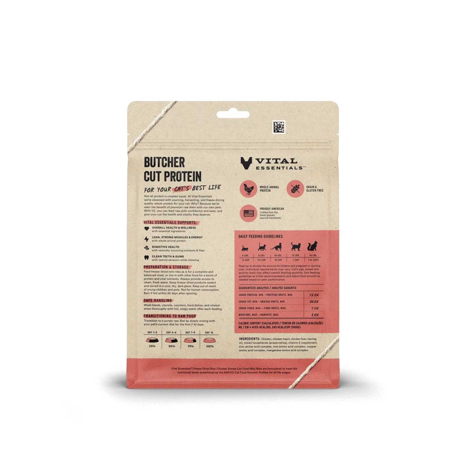 Vital Essentials Entree Mini Nibs Freeze-Dried Raw Cat Food - Healthber