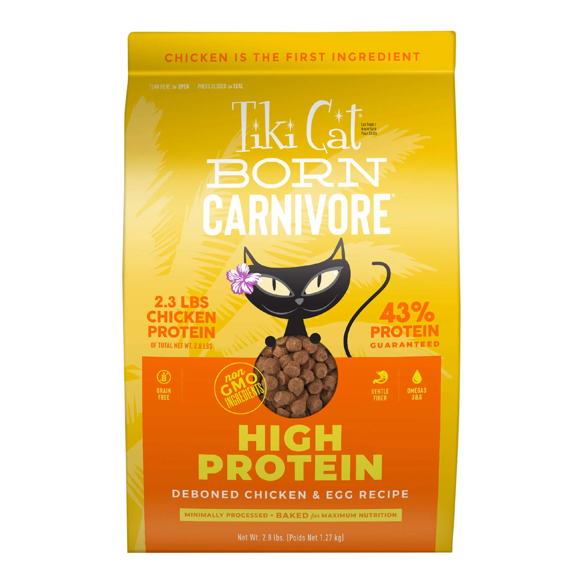 Tiki Cat Born Carnivore High Protein Dry Cat Food, Deboned Chicken & Egg - Healthber