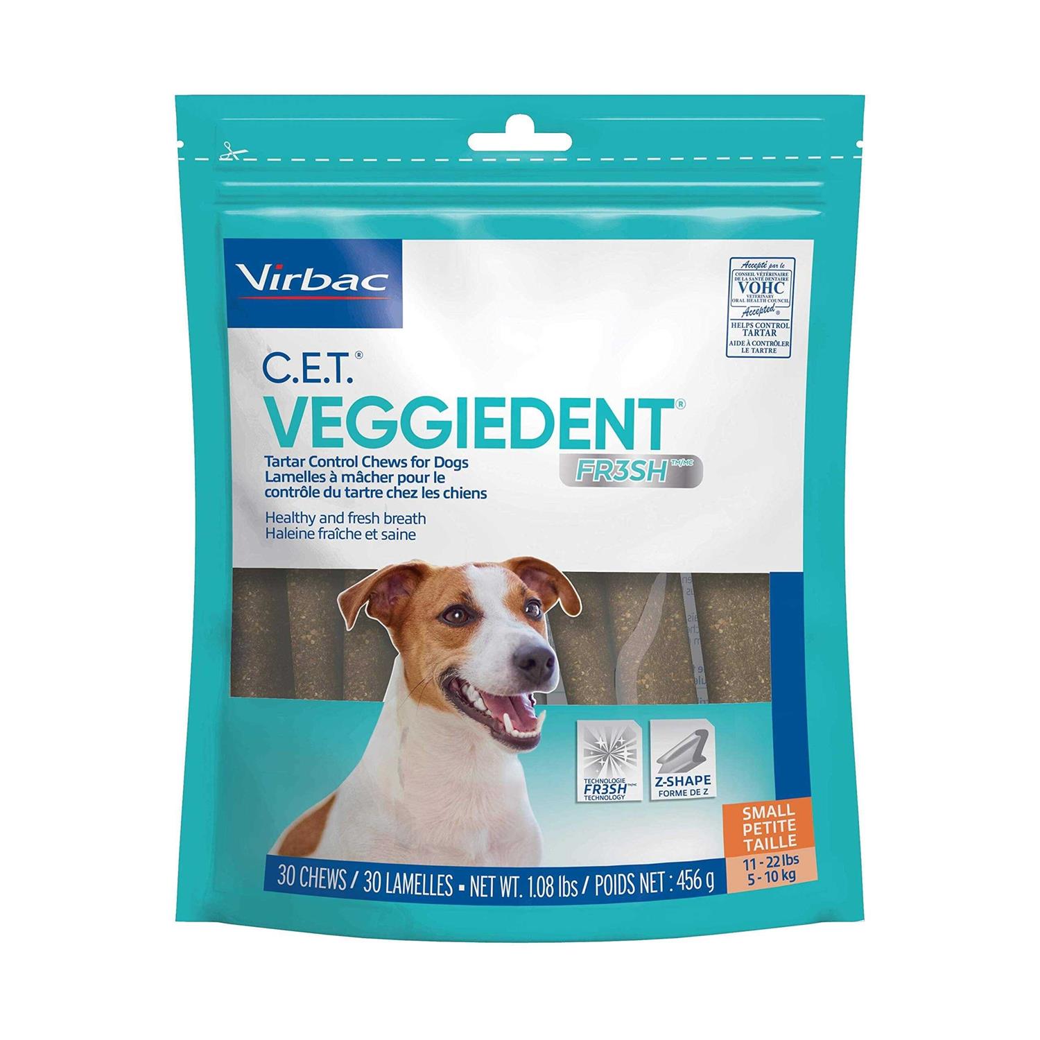 Virbac C.E.T. VeggieDent FR3SH Tartar Control Chews for Dogs - Healthber
