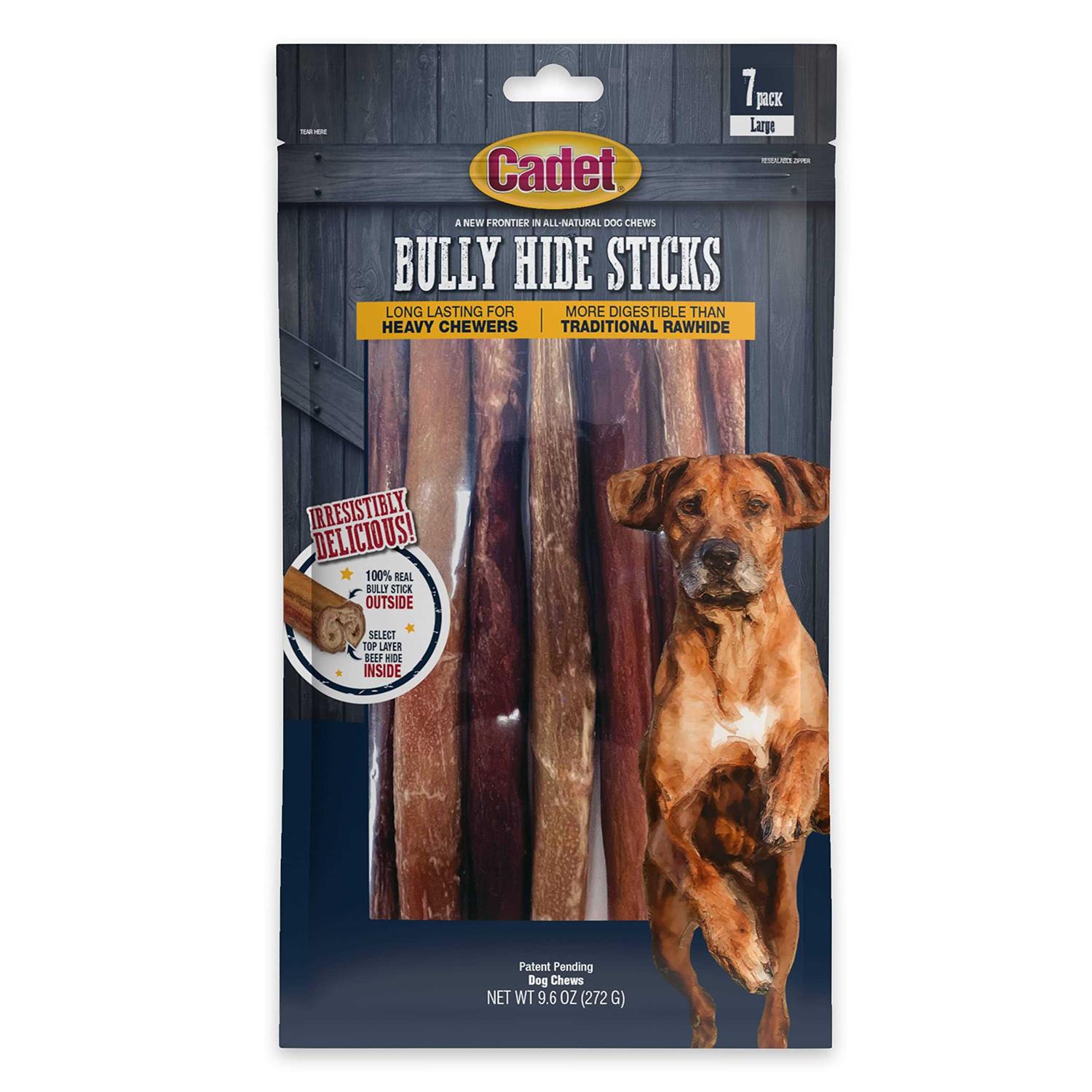 Cadet Bully Hide Sticks All-Natural Dog Chews - Healthber