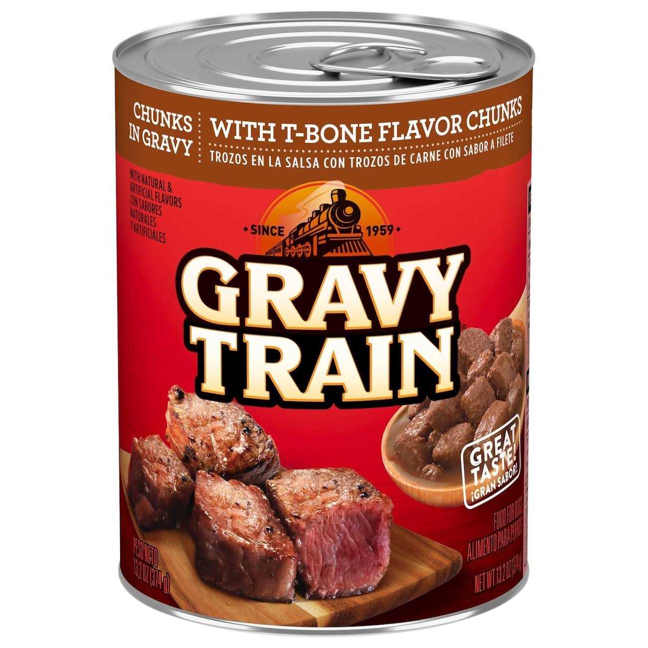 Gravy Train Chunks in Gravy Dog Food With T-Bone Flavor - Healthber
