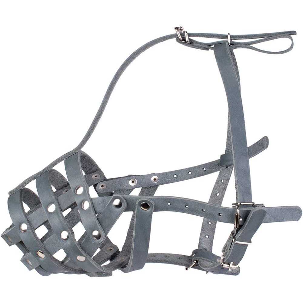 CollarDirect Dog Muzzle German Shepherd Dalmatian Doberman Setter Leather Basket Medium Large Breeds - Healthber