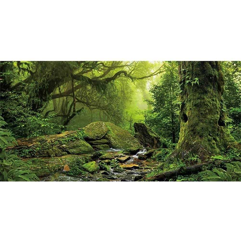 Awert Foggy Forest Terrarium Background Stream Green Huge Tree Reptile Habitat Background Tropical Rainforest Aquarium Background - Healthber