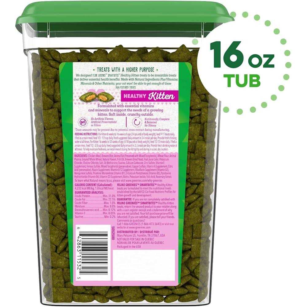 Feline Greenies Smartbites Healthy Kitten Chicken Cat Treats - Healthber