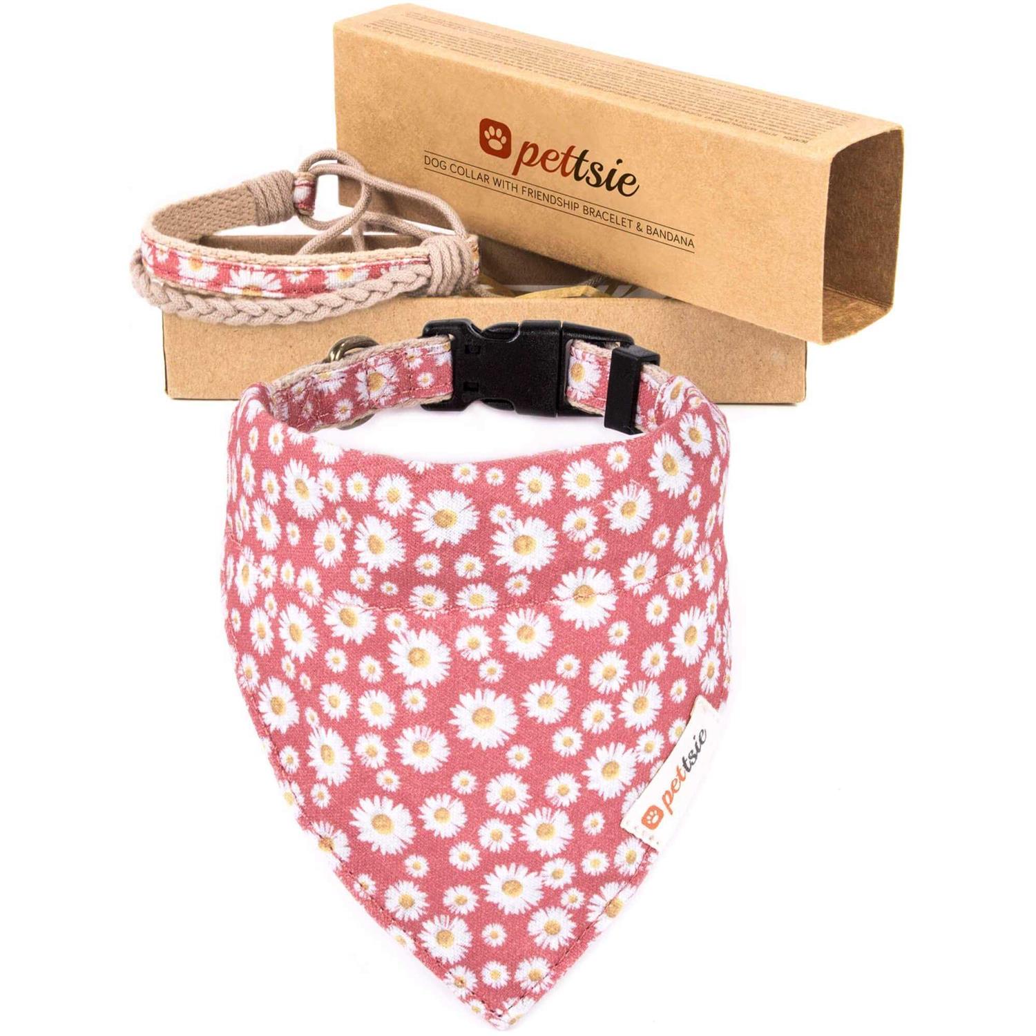 Pettsie Matching Dog Collar, Bandana and Owner Friendship Bracelet Gift Box Included - Healthber