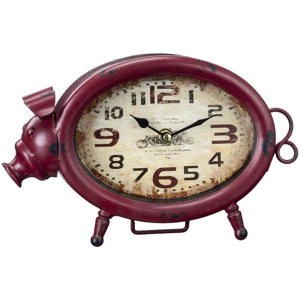 Country Pig Tabletop Clock - Healthber