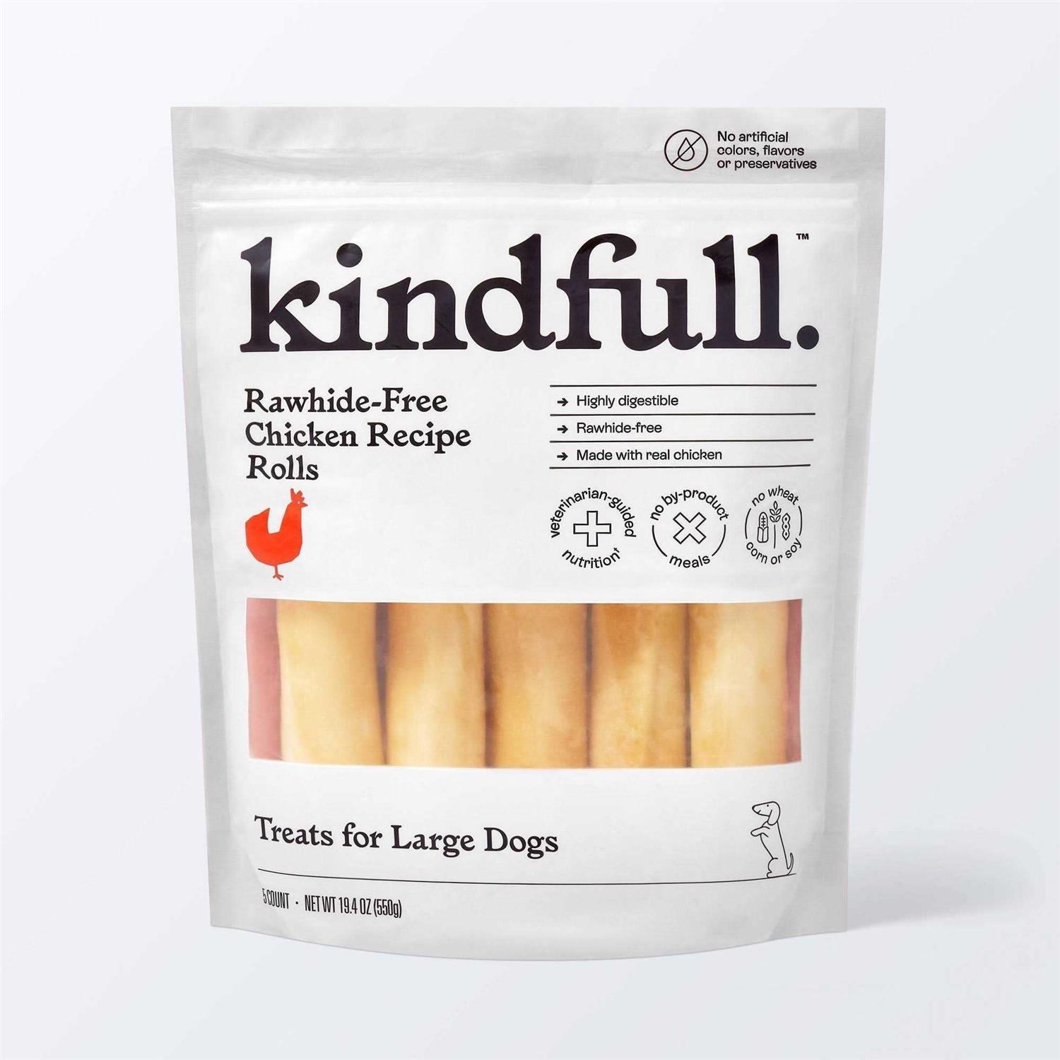 Kindfull Rawhide-Free Chicken Recipe Roll Dog Treat - Healthber
