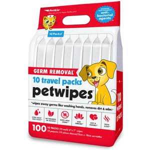 Petkin Petwipes Germ Removal Antibacterial Dog & Cat Wipes - Healthber