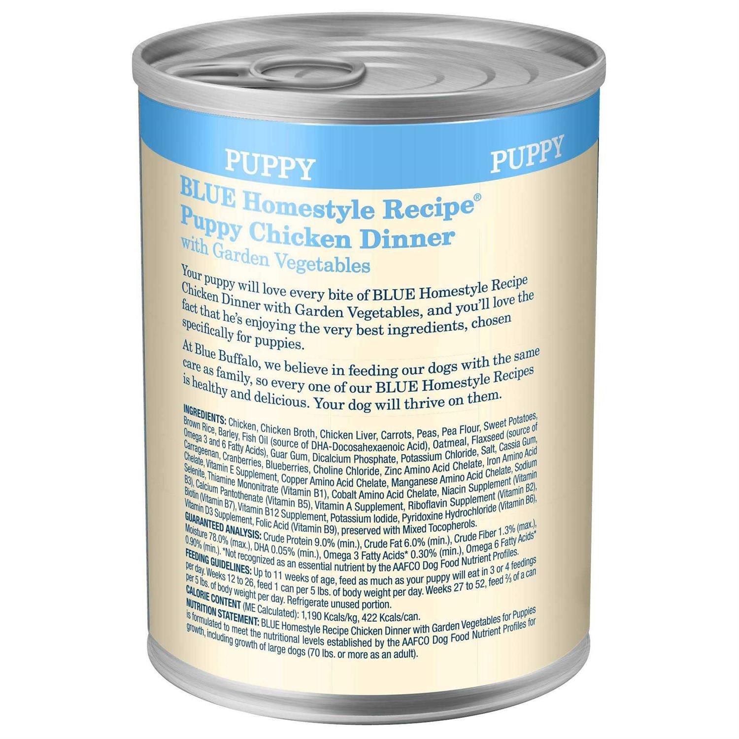 Blue Buffalo Homestyle Recipe Puppy Chicken Dinner Wet Dog Food - Healthber