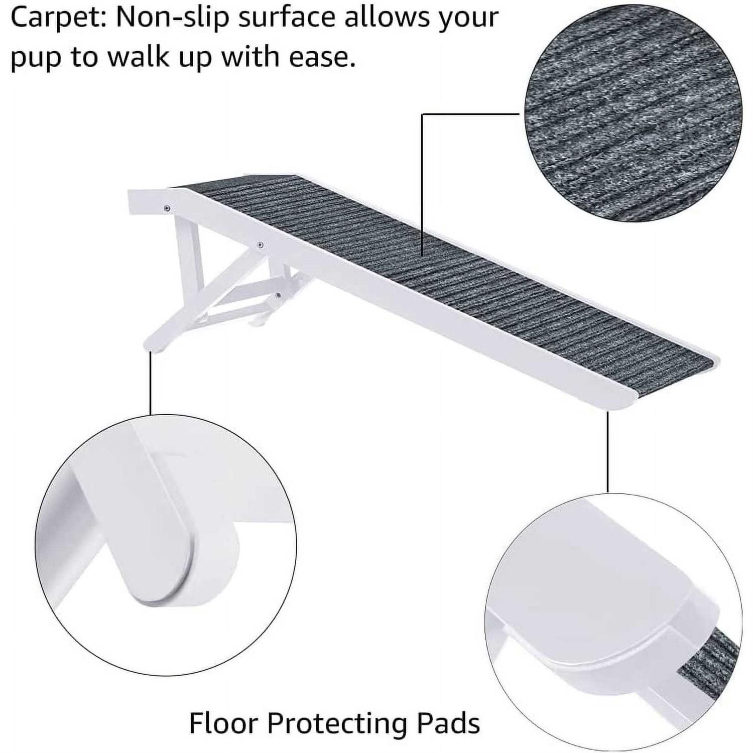 Unipaws Foldable Wooden Pet Ramp Adjustable Height - Healthber