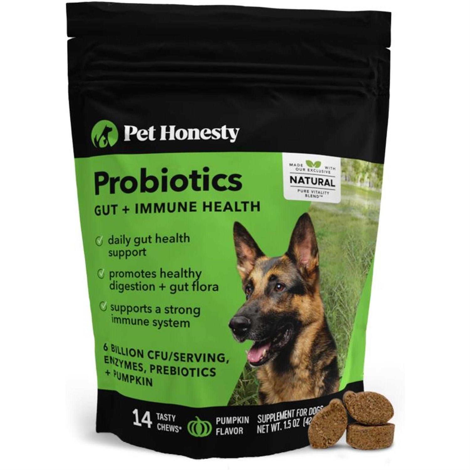 PetHonesty Digestive Probiotics Pumpkin Flavored Soft Chews Digestive Supplement for Dogs - Healthber