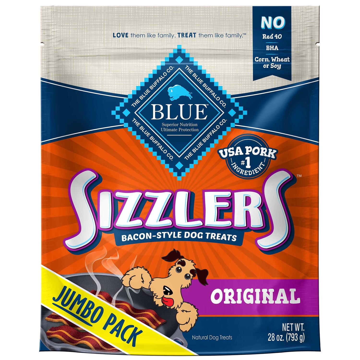 Blue Buffalo Sizzlers Bacon-Style Dog Treats - Healthber
