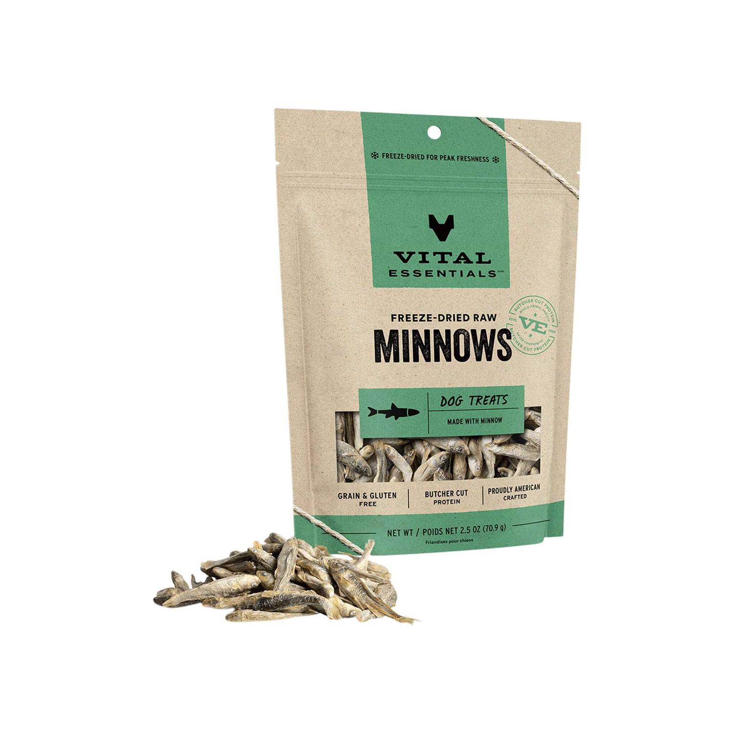 Vital Essentials Freeze Dried Minnows Dog Treats - Healthber