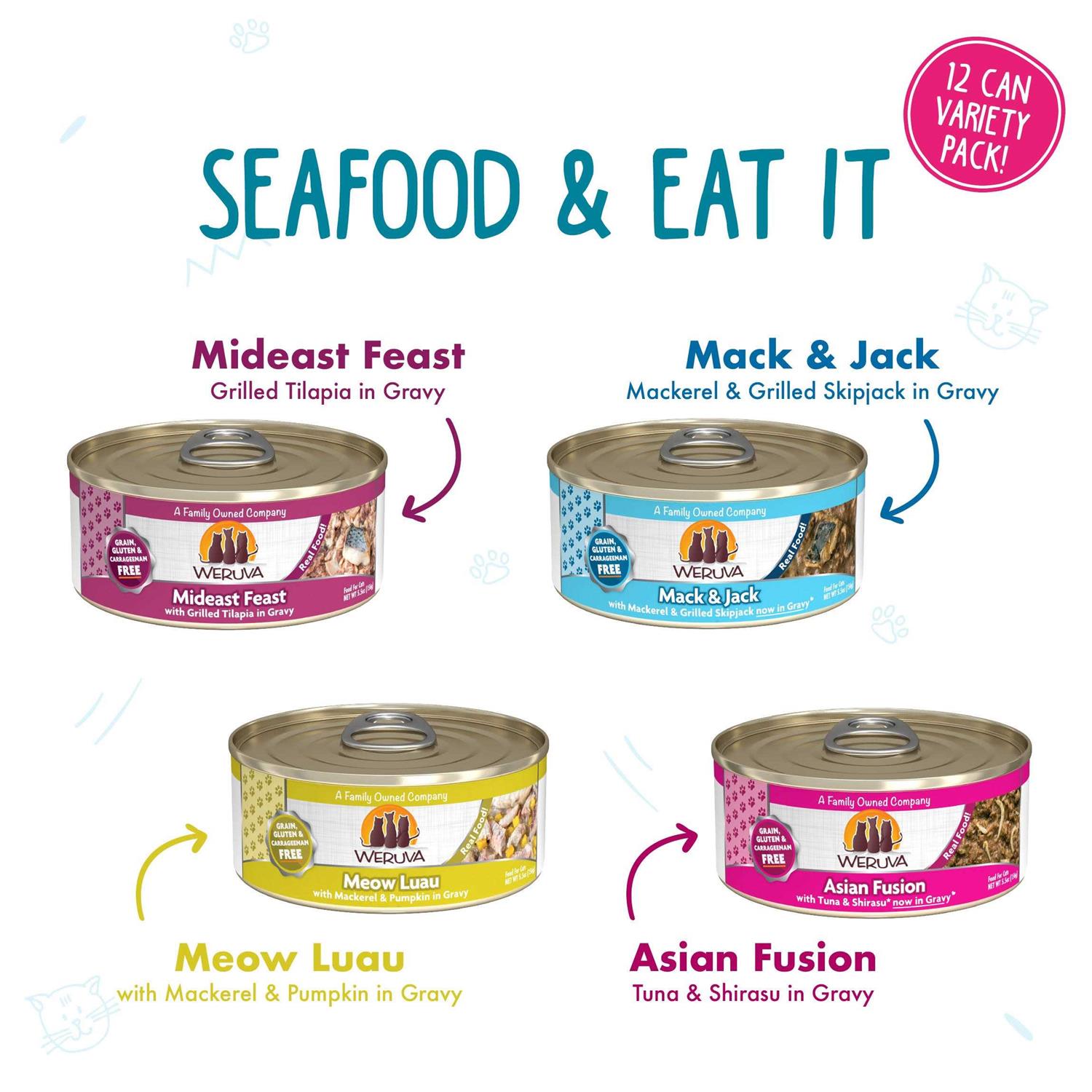 Weruva Seafood & Eat It Classic Wet Cat Food Variety Pack - Healthber