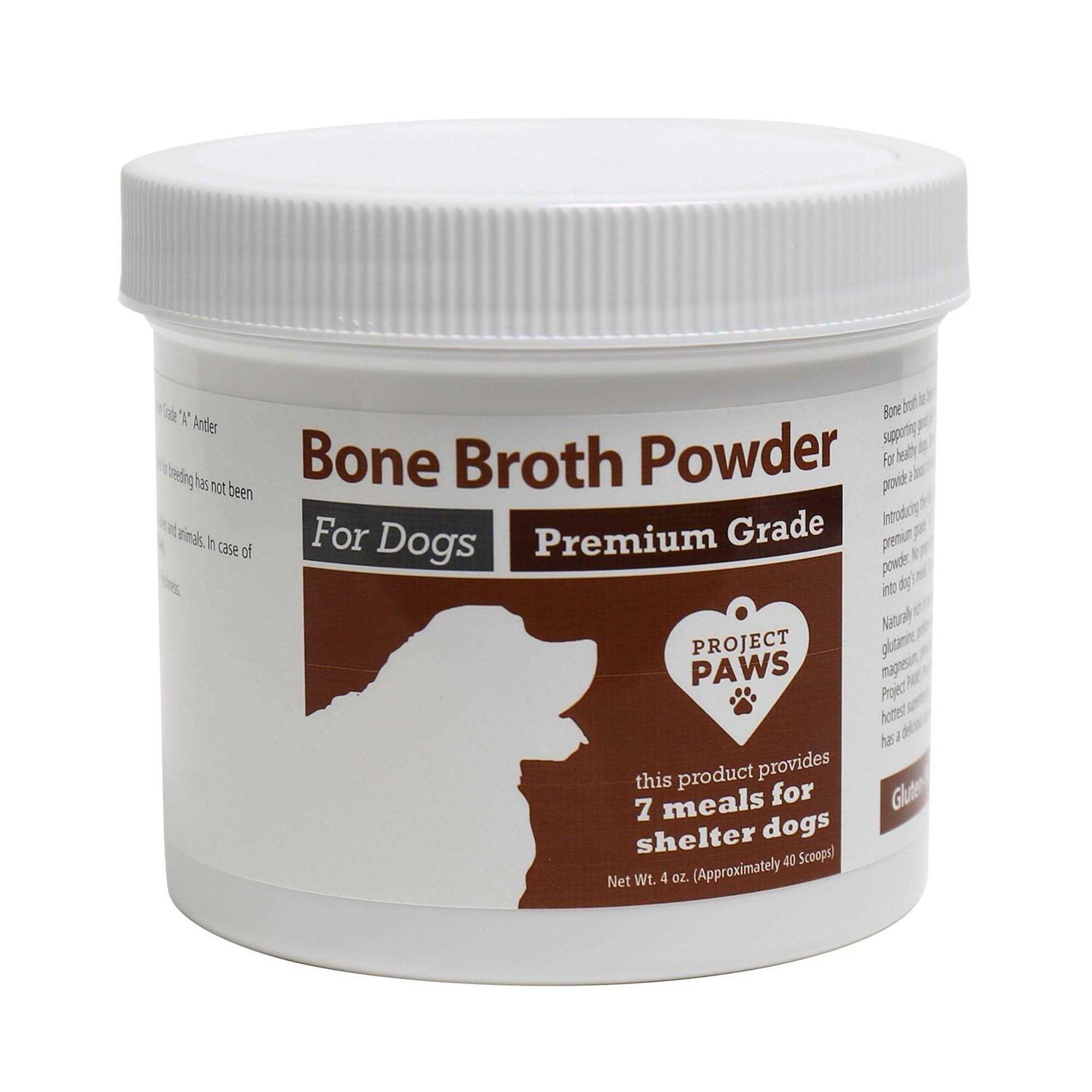 Project Paws Bone Broth for Dogs with Powdered Elk Antler and Bone Collagen and Mineral Rich Food Topper for Dogs - Healthber